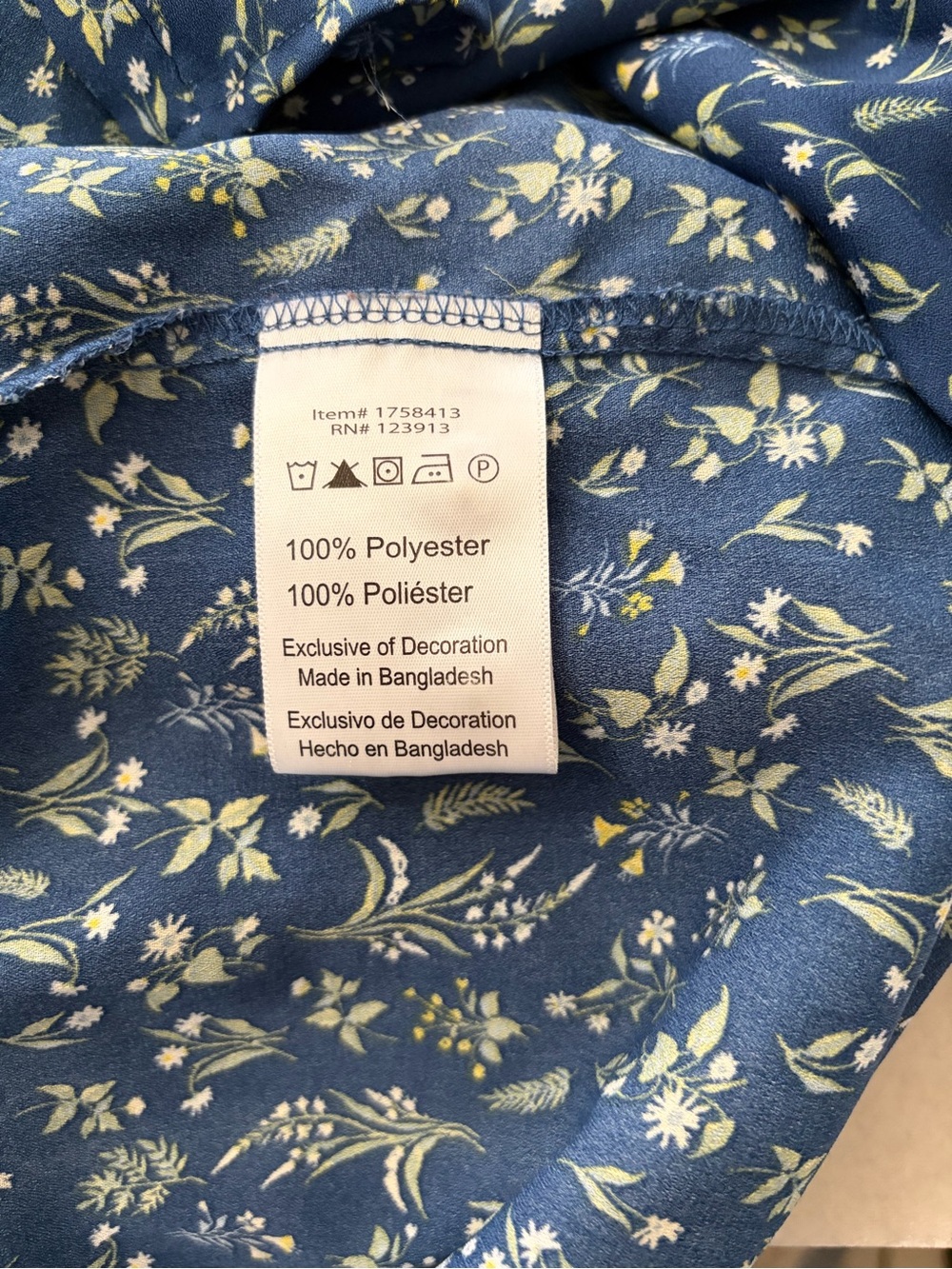 Jachs Navy Blue Floral Button-Front Blouse - Picture 8 of 8